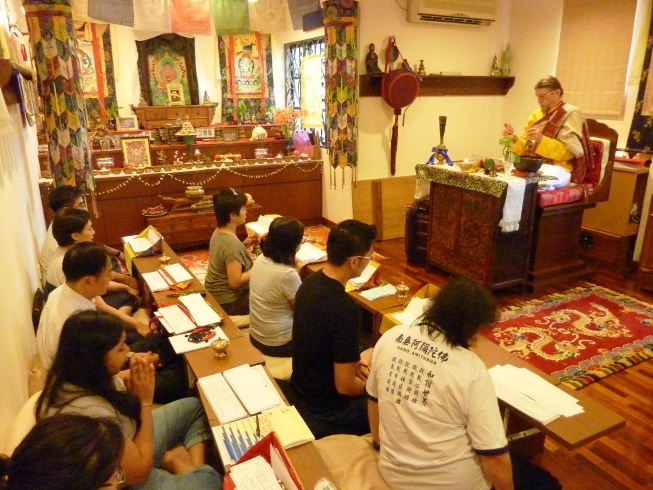 Attending teachings - Meru 2009